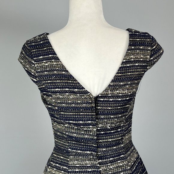 Lilly Pulitzer Ruthy Dress True Navy Metallic Boucle Fit Flare size 2 - Picture 8 of 13